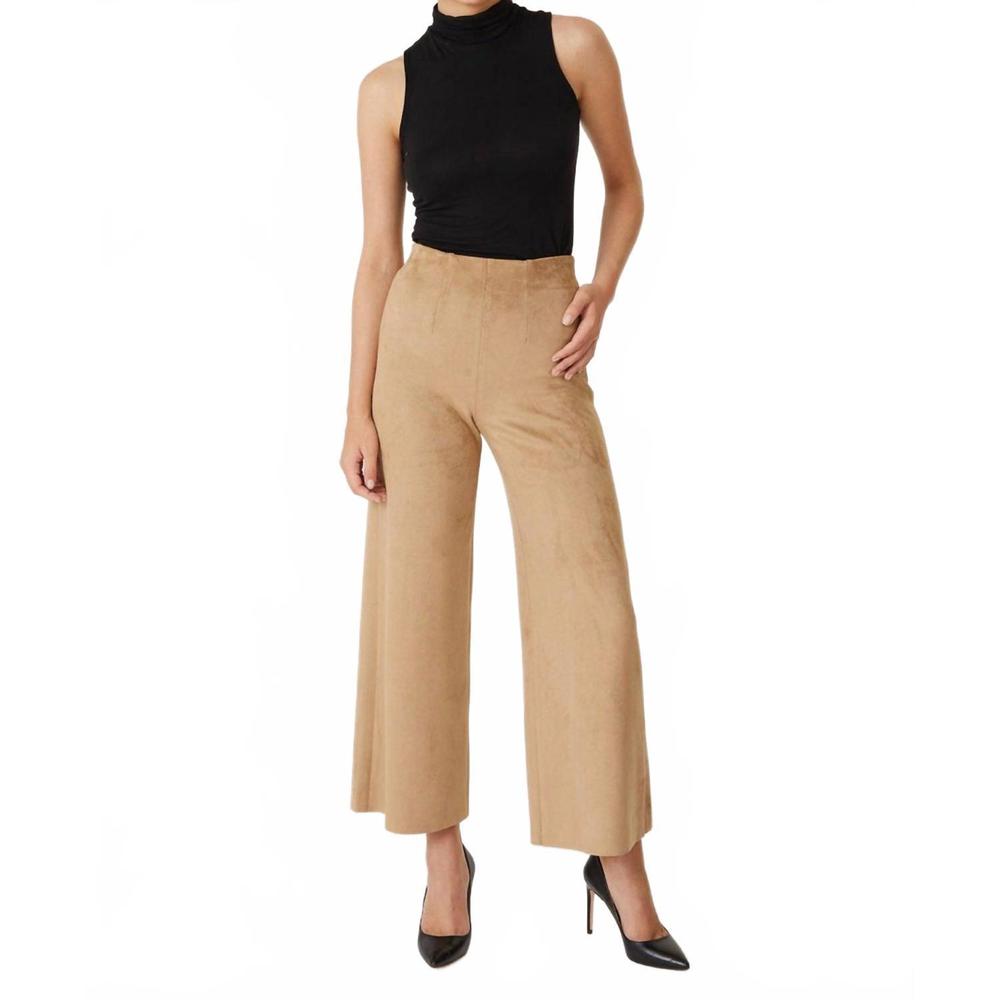 NEW LEVEL99 fiona faux suede pants in golden